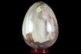 Colorful, Polished Petrified Wood Egg - Triassic #74744-1